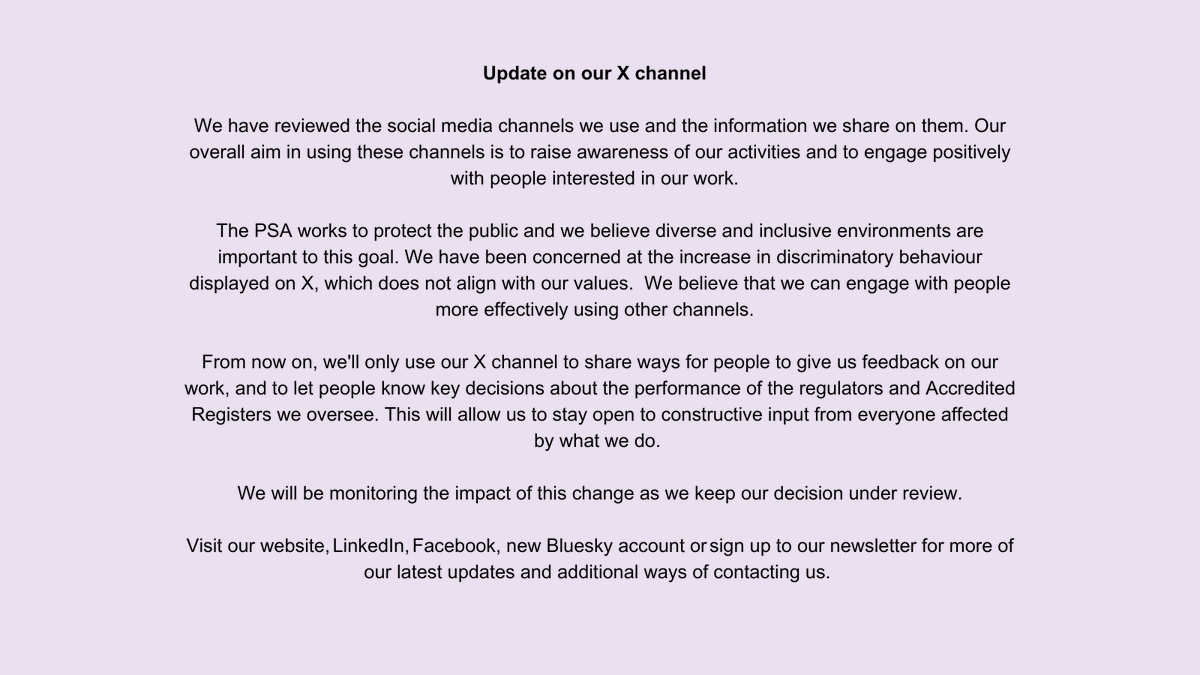 Professional Standards Authority tweet media