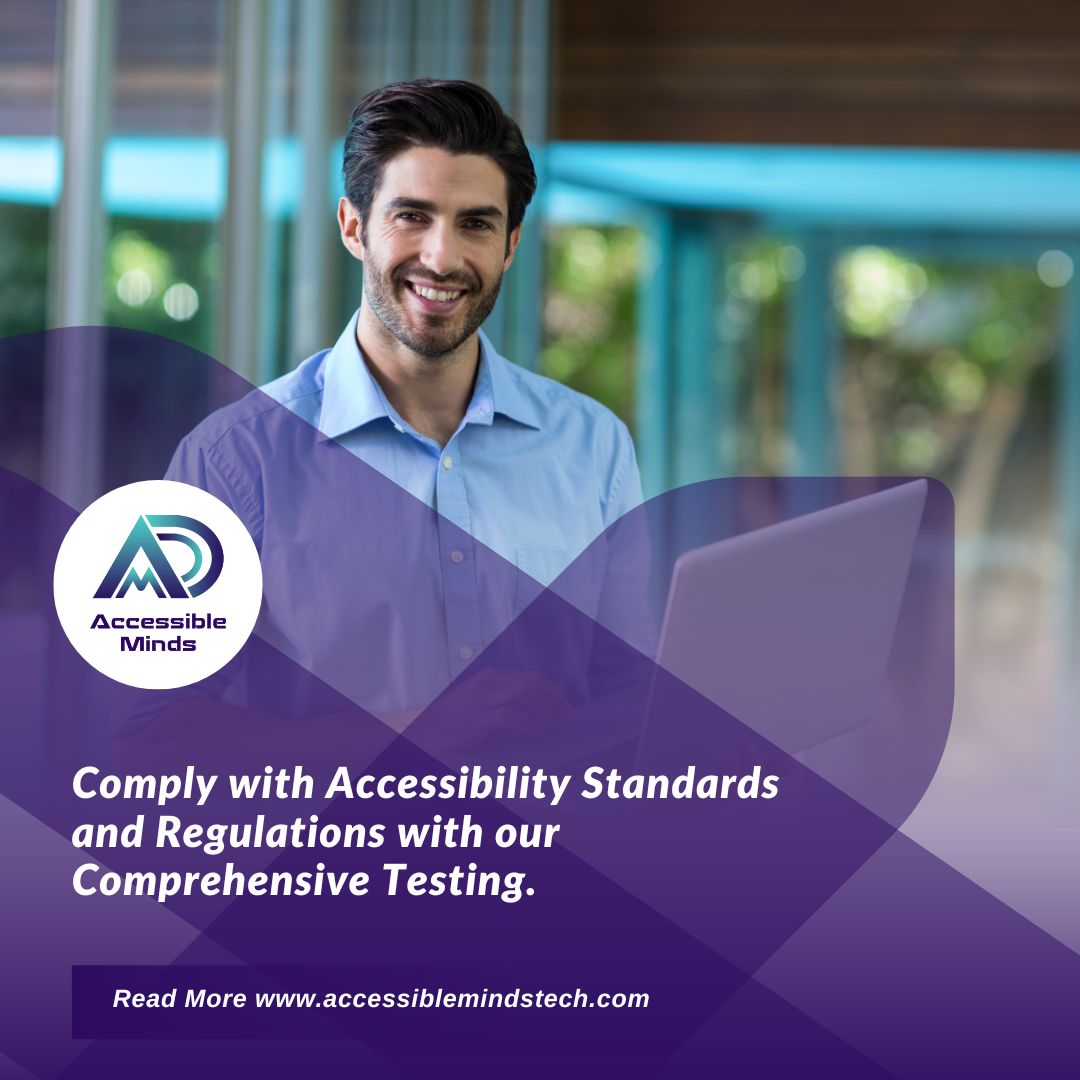 AccessibleMinds's tweet image. Don’t let #accessibilityissues hinder your reach or compliance. Partner with us to ensure that your applications &amp;amp; websites are accessible, adhere to regulations &amp;amp; provide #equalaccess to all users. 

#Accessibility #ComplianceTesting #Inclusion #DigitalAccessibility
