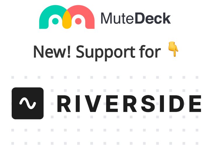 MuteDeck (@mutedeck) on Twitter photo 🎉 Just released MuteDeck v2.9 with <a href="/RiversidedotFM/">Riverside.FM</a> podcast control!
Now you can manage your podcast recording sessions using physical buttons on your <a href="/elgato/">Elgato</a> Stream Deck, <a href="/Logitech/">Logitech</a> Loupedeck, or the <a href="/Touch_Portal/">Touch Portal</a> app 🎉 Just released MuteDeck v2.9 with <a href="/RiversidedotFM/">Riverside.FM</a> podcast control!
Now you can manage your podcast recording sessions using physical buttons on your <a href="/elgato/">Elgato</a> Stream Deck, <a href="/Logitech/">Logitech</a> Loupedeck, or the <a href="/Touch_Portal/">Touch Portal</a> app