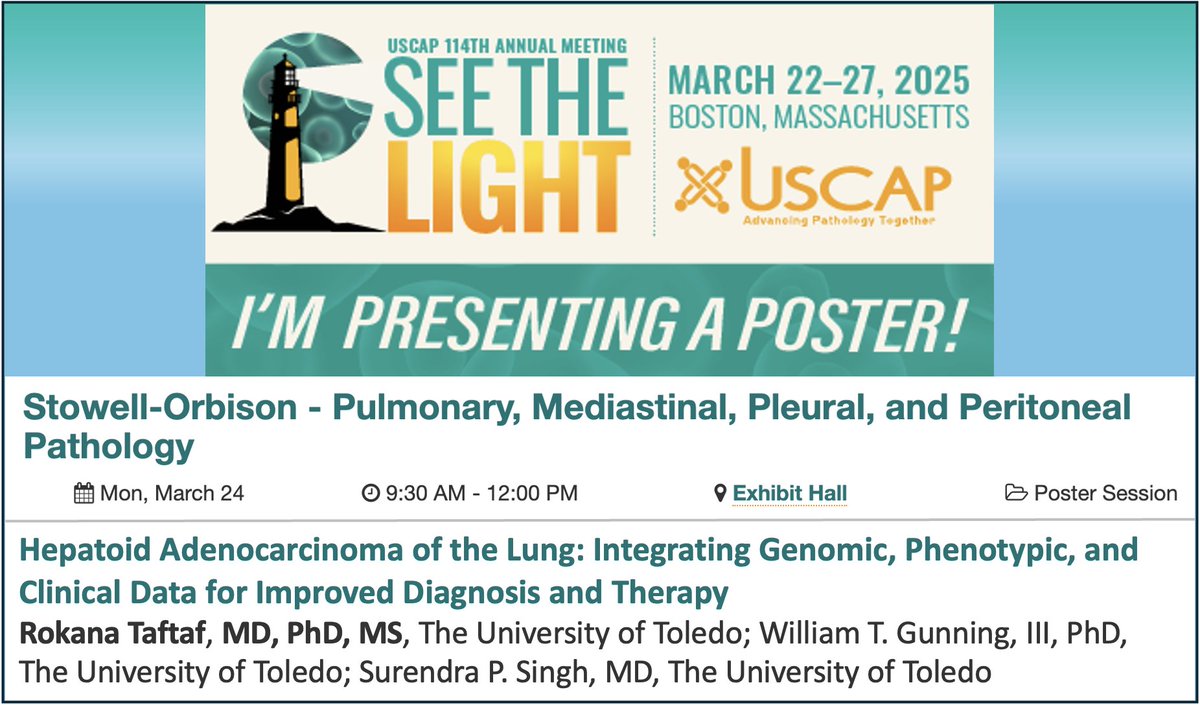 I can’t wait for #USCAP2025 coming up! I’ll be presenting my poster at the Stowell-Orbison Poster Award Session on Monday, March 24, and giving a talk at the Moderated Poster Session on Tuesday, March 25. Looking forward to sharing my work and connecting with everyone <a href="/TheUSCAP/">USCAP</a>!
