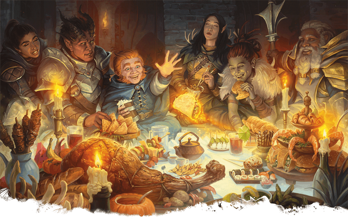 SandyofCthulhu's tweet photo. Do you wish you could have tacos, burgers, and sushi in your RPG without ruining the sense of wonder? Play Call of Cthulhu! All those foods are available!

However, I'd double-check the sushi before tasting. https://t.co/VFyZeDncQz