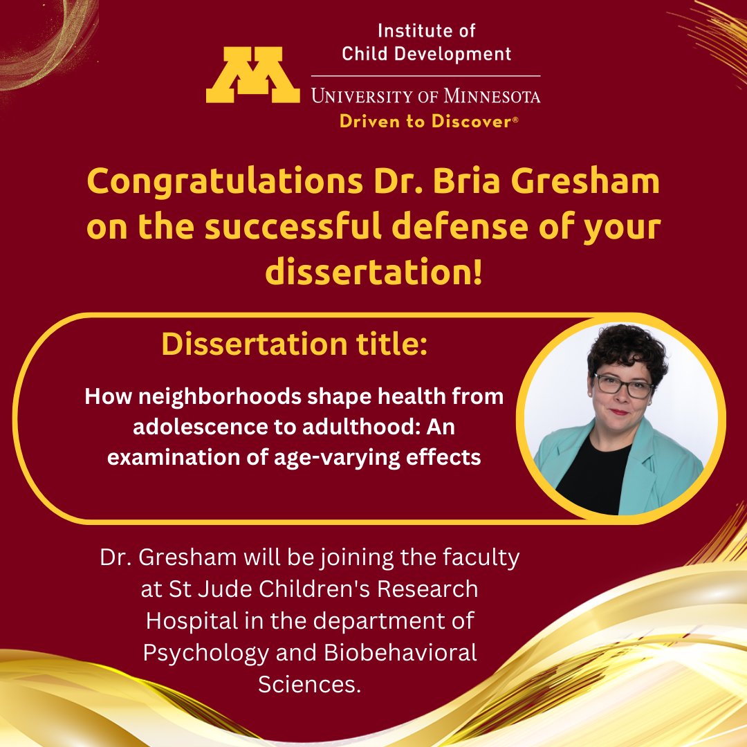 UMN_ICD's tweet image. 🎉 Congratulations Dr. Bria Gresham! You make us proud!