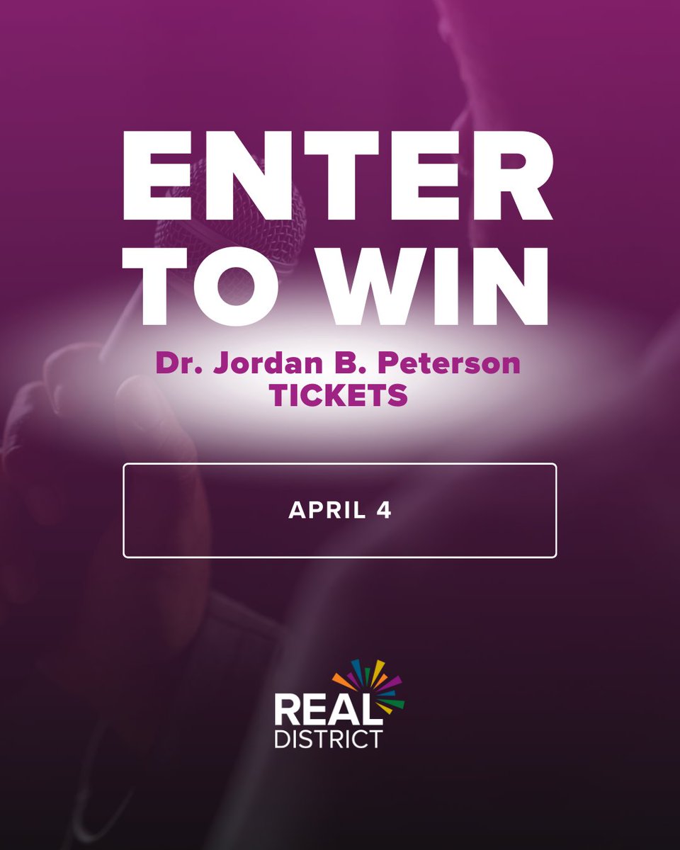 REAL District (@realdistrictyqr) on Twitter photo 🚨 Enter to win four tickets to see <a href="/drJordanbPeter/">DR. JORDAN B PETERSON</a> live in Regina on April 4 at the Brandt Centre! 🎟️
How to enter:
✅ Follow us
💬 Comment below & tag a friend
📣 Share this post for a BONUS entry
📅 Winner announced on April 1! 🚨 Enter to win four tickets to see <a href="/drJordanbPeter/">DR. JORDAN B PETERSON</a> live in Regina on April 4 at the Brandt Centre! 🎟️
How to enter:
✅ Follow us
💬 Comment below & tag a friend
📣 Share this post for a BONUS entry
📅 Winner announced on April 1!