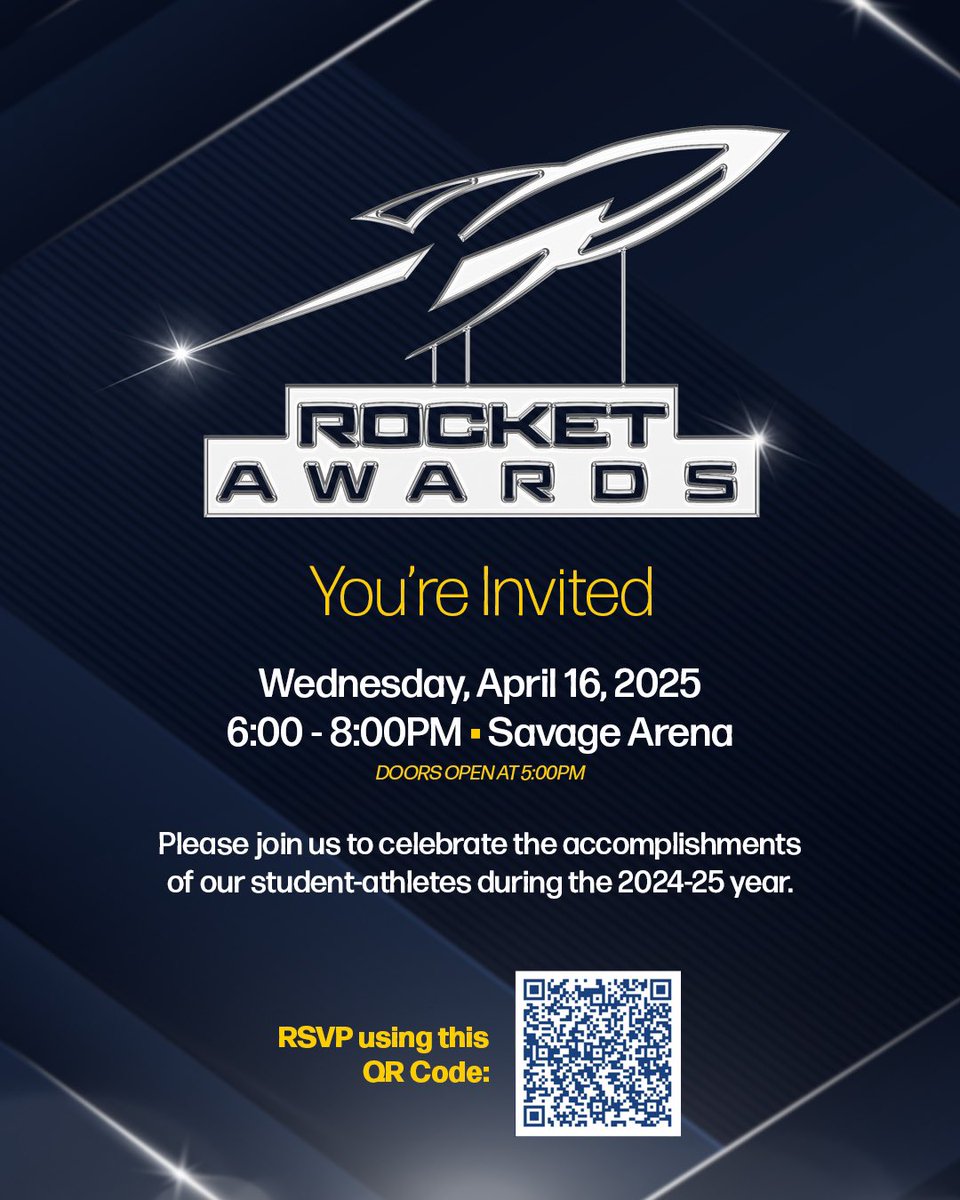 The fourth-annual Rocket Awards is in 3 weeks! Make sure you RSVP by this Friday, March 28th using the QR code or the link below. See you there Rockets🚀

docs.google.com/forms/d/e/1FAI…