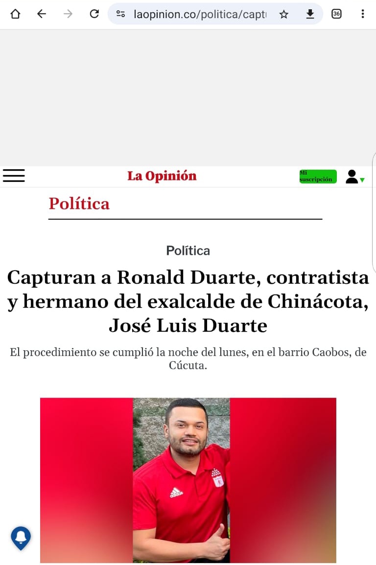 juanpcohen's tweet photo. Los medios locales han optado por no hablar de los temas o borrarlos si sus periodistas los publican, en este hilo les recuerdo el caso de Ronald Duarte, cuando un valiente periodista de @laopinion_col publicó la información y poco después fue borrada, aquí la prueba: https://t.co/n5MGWYeh2f