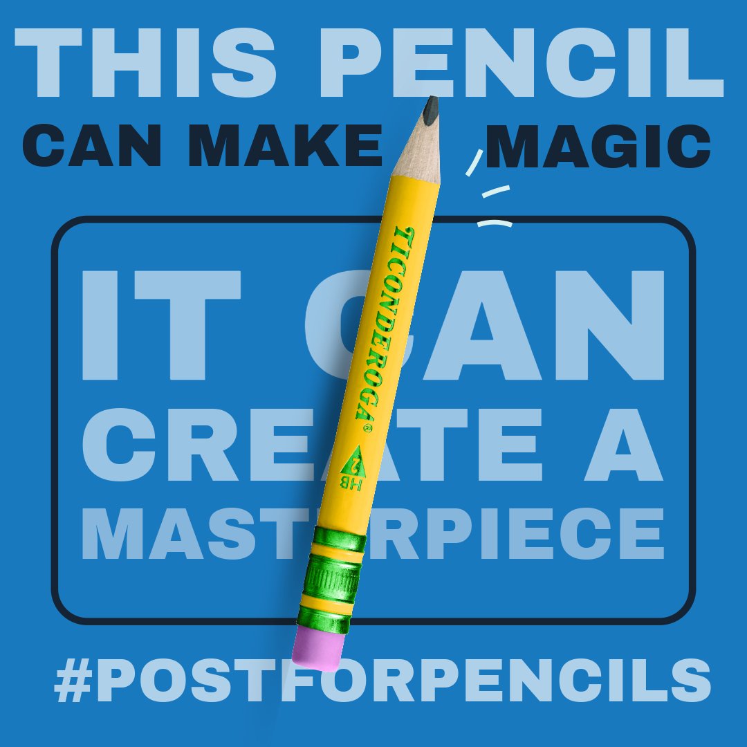 Houston Food Bank (@houstonfoodbank) on Twitter photo A single pencil can spark a dream. β¨
Through March 30, post or repost with #postforpencils, and <a href="/WeRTiconderoga/">Ticonderoga</a> will donate a pack of pencils, up to 2M, to students through @kidsinneed. βοΈ π
Learn more: bit.ly/422Dls1
#postforpencils A single pencil can spark a dream. β¨
Through March 30, post or repost with #postforpencils, and <a href="/WeRTiconderoga/">Ticonderoga</a> will donate a pack of pencils, up to 2M, to students through @kidsinneed. βοΈ π
Learn more: bit.ly/422Dls1
#postforpencils