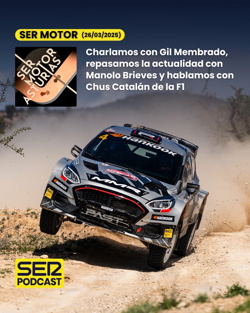 CadenaSERMotor's tweet photo. ๐ง PODCAST | #SERMotor ๐ (26/03/2025):
๐ Analizamos la actualidad con @manolobrieves
๐ Charlamos con Gil Membrado, lรญder del @CERT_Rallycar a sus 17 aรฑos
๐ F1 con @carbaplayu
๐ก #SERPodcast
https://t.co/M6JDluSGGJ https://t.co/rOZSTRE64g