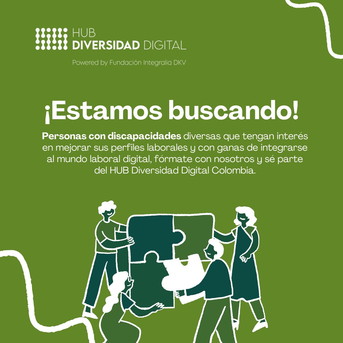 📢 ¡Oportunidad para personas con #Discapacidad en Colombia! 💻✨

¡Tu talento digital tiene un lugar!

Buscamos Personas con Discapacidad que deseen aprender habilidades digitales y así potenciar su oportunidad de ingresar en el mundo laboral.

💡Únete al HUB de Diversidad