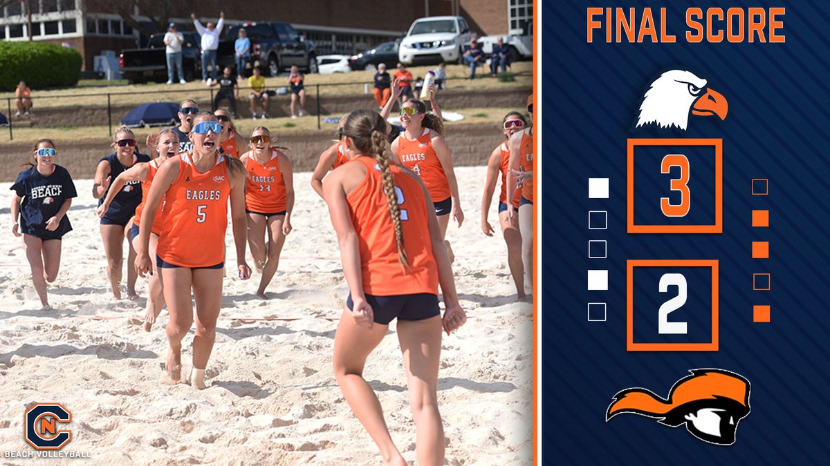 DOWN GO THE PIONEERS!!😎

Carson-Newman takes down Tusculum in a last match thriller where the Eagles secured the 3-2 victory!🏖️🏐

<a href="/cnbeachvb/">Carson-Newman University Beach Volleyball</a> x #Talonsup
📰➡️cneagles.com/x/hwfff
