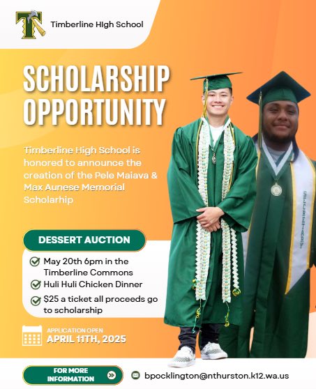 We are excited to announce The Pele Maiava Max Aunese Memorial Scholarship. Which was was developed to honor their memory by awarding scholarships valued at $500 to THS graduating seniors who exemplify the character and lived experience of those young men.

Details coming soon