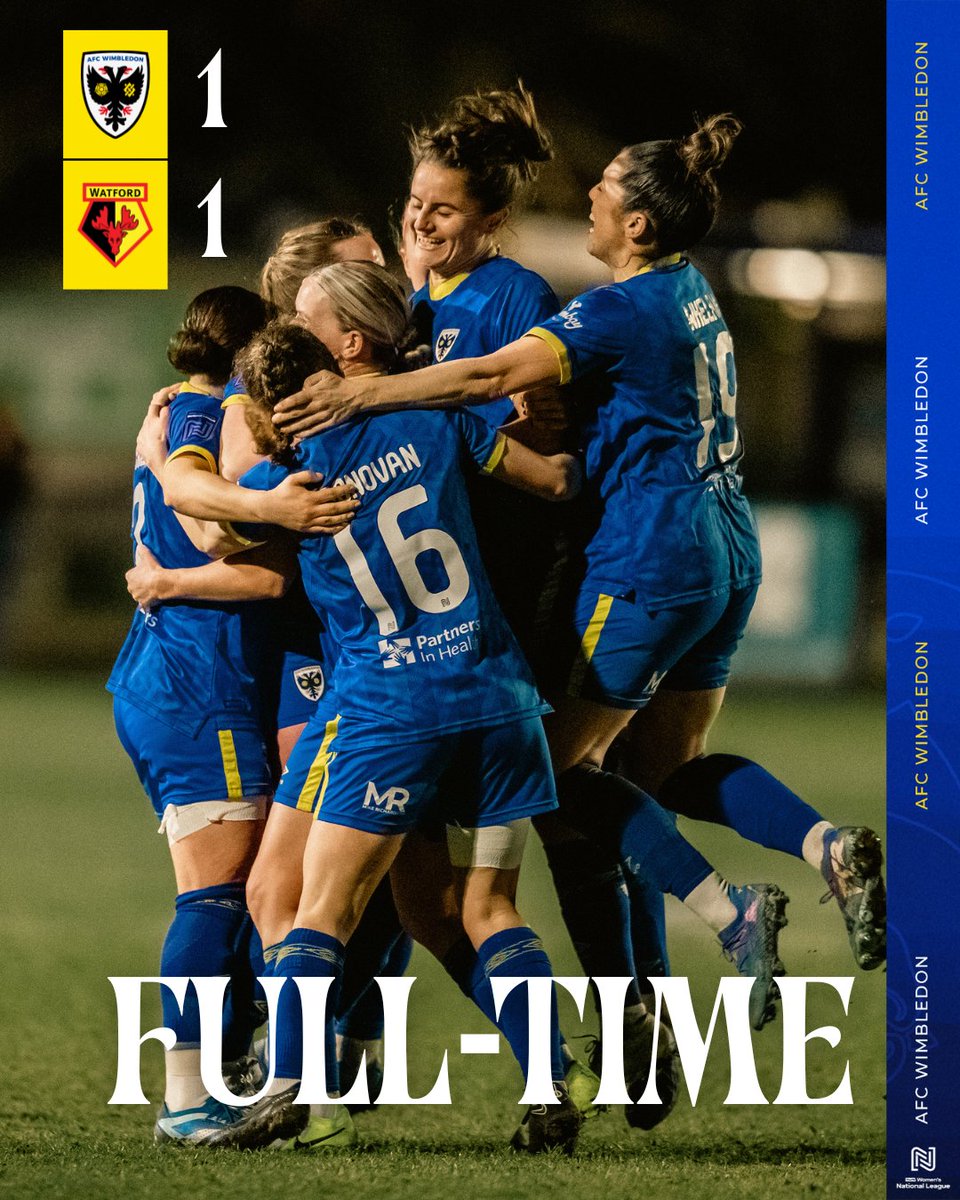 FT: AFC Wimbledon 1 - 1 Watford FC

What. A. Game. We share the points. 

#AFCW #AFCWWomen