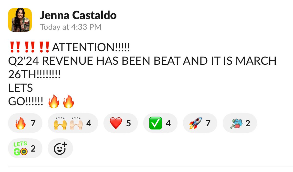 There’s no better feeling than being part of a team and company that is absolutely cooking. 

s/o <a href="/JennaCastaldo1/">Jenna Castaldo</a>
