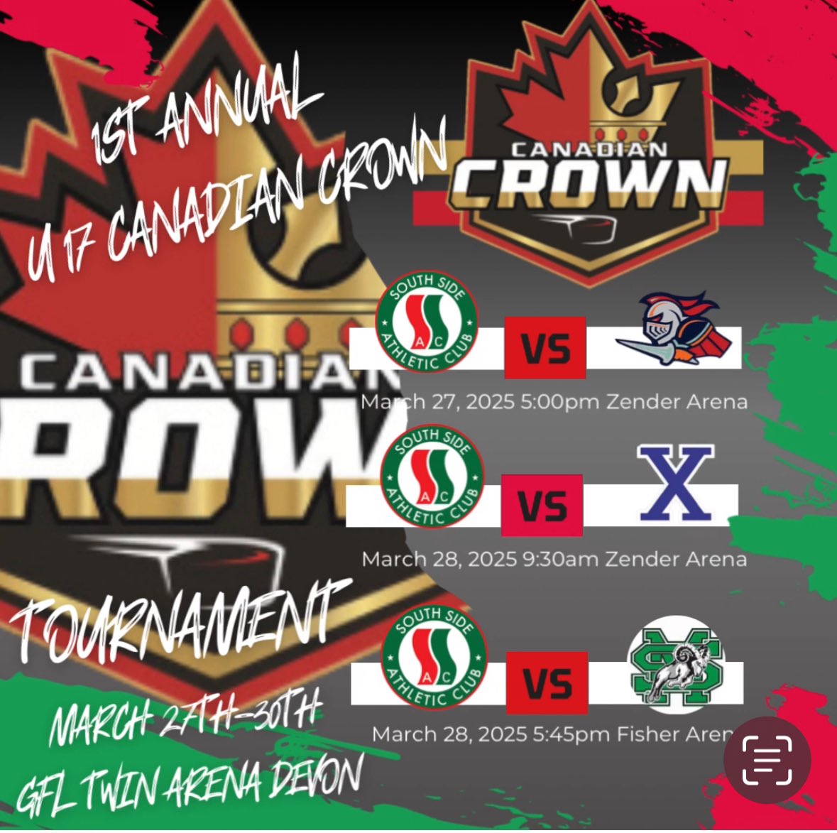 1st Annual u17aaa Canadian crown tourney starts tomorrow.