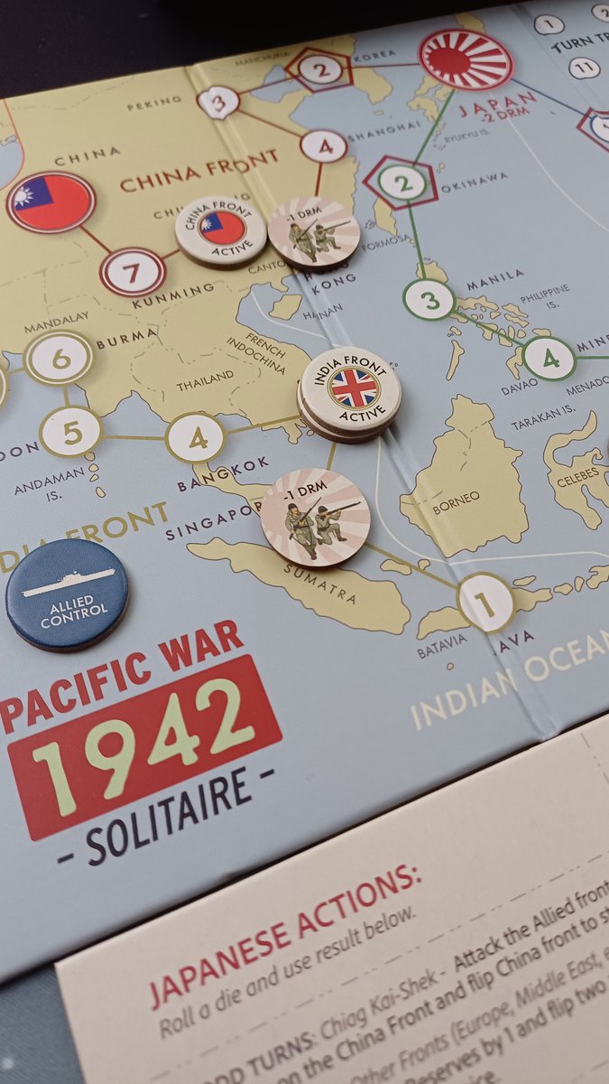 2DiceforTea (@2dice10red) on Twitter photo Another area control wargame tonight. "Pacific War 1942 Solitaire" by Worthington publishing. Pocket size. Can be played anywhere, anytime. Lots of replayability and fun. Spoted this one thanks to a great review from Grant on YT <a href="/playersaidblog/">The Players’ Aid</a>.
#wargames #boardgames #pacificwar Another area control wargame tonight. "Pacific War 1942 Solitaire" by Worthington publishing. Pocket size. Can be played anywhere, anytime. Lots of replayability and fun. Spoted this one thanks to a great review from Grant on YT <a href="/playersaidblog/">The Players’ Aid</a>.
#wargames #boardgames #pacificwar