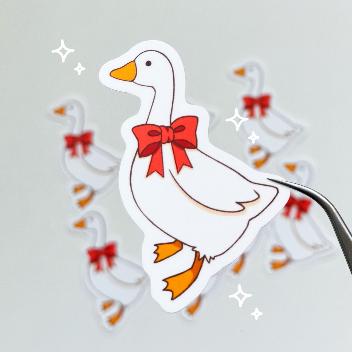 strwbrycake's tweet photo. Untitled goose game sticker is now available in my Etsy shop! #untitledgoosegame 🪿🎀 https://t.co/R1F8LFYV5f https://t.co/aPArgsYHkd