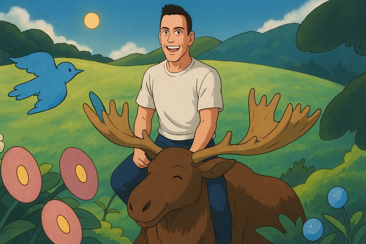 Moose commute, Ghibli style.