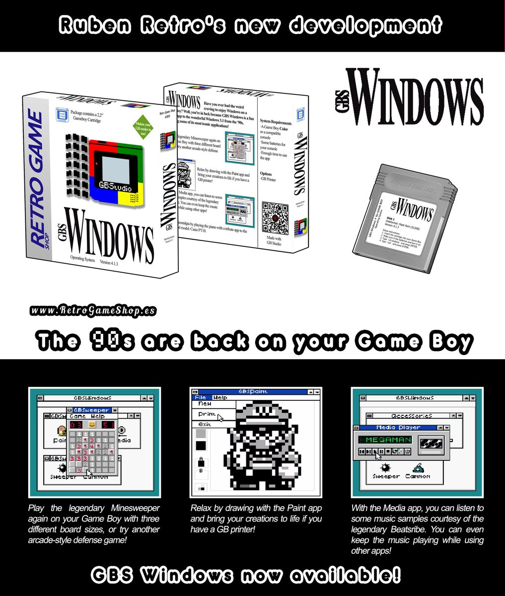 Rubenretro (@_rubenretro_) on Twitter photo 🙇🏻♂️Sorry for the delay,
but here are the new purchase links for #GBSWindows, straight from my new supplier <a href="/CajasRetro/">CAJAS RETRO 🎮</a>! ⚡️💾
Shopweb:
retrogameshop.es/p/005-gbs-wind…
Etsy:
etsy.com/es/listing/189…
Grab yours fast before they’re gone! 🔥 🙇🏻♂️Sorry for the delay,
but here are the new purchase links for #GBSWindows, straight from my new supplier <a href="/CajasRetro/">CAJAS RETRO 🎮</a>! ⚡️💾
Shopweb:
retrogameshop.es/p/005-gbs-wind…
Etsy:
etsy.com/es/listing/189…
Grab yours fast before they’re gone! 🔥