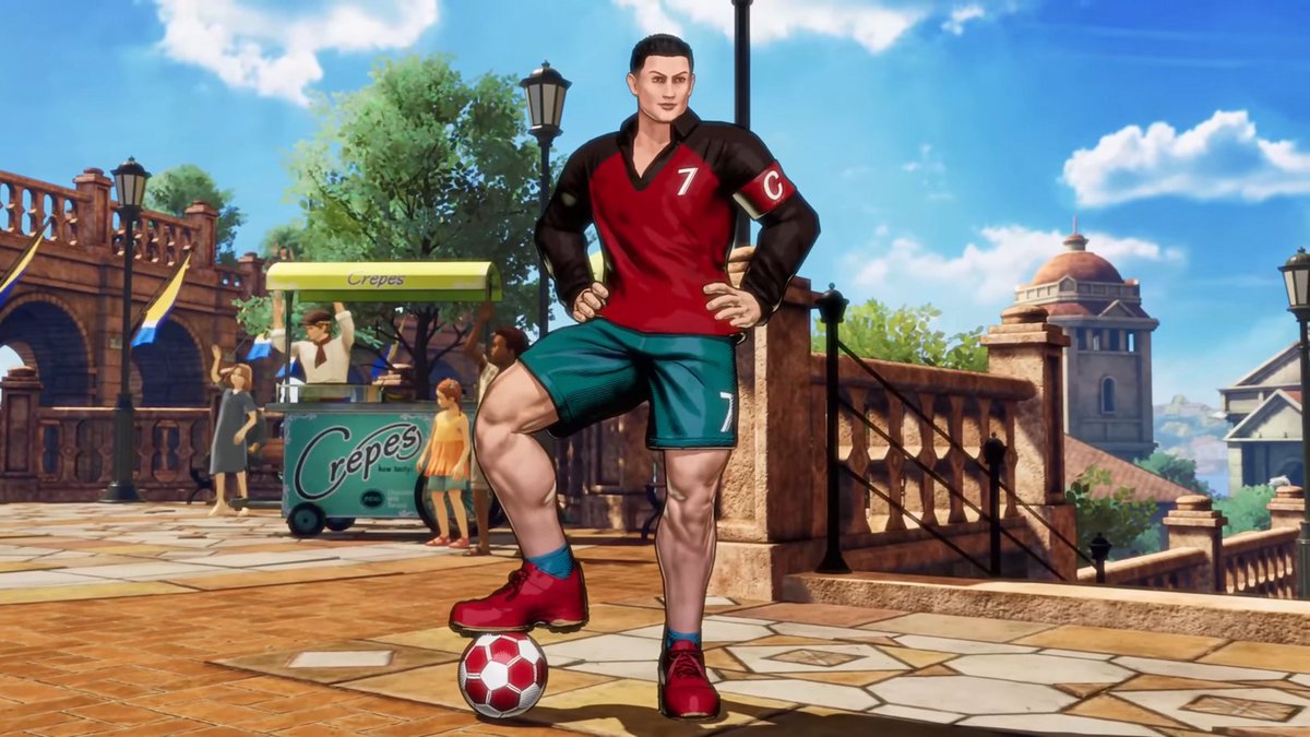 denfaminicogame's tweet photo. サッカー選手「クリスティアーノ・ロナウド」がまさかの“格ゲーキャラ”に。新作『餓狼伝説 CotW』へ参戦決定
https://t.co/p8xDjTHj5S

実在のサッカー選手が著名な格闘ゲームのキャラクターになるのは初の事態。戦闘スタイルは多彩な蹴り技を炸裂させる「フットボール＋マーシャルアーツ」 https://t.co/FgpjASpIV9