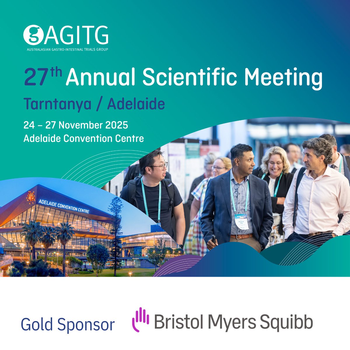GI Cancer Institute and AGITG (@gicancer) on Twitter photo We are thrilled to welcome back <a href="/bmsnews/">Bristol Myers Squibb</a> as Gold Sponsor for our 27th #AGITG ASM in Tarntanya / Adelaide this November. With their support, we can bring together some of the greatest minds in #GIOncology, in pursuit of better outcomes for people with #GICancer. #CancerResearch We are thrilled to welcome back <a href="/bmsnews/">Bristol Myers Squibb</a> as Gold Sponsor for our 27th #AGITG ASM in Tarntanya / Adelaide this November. With their support, we can bring together some of the greatest minds in #GIOncology, in pursuit of better outcomes for people with #GICancer. #CancerResearch
