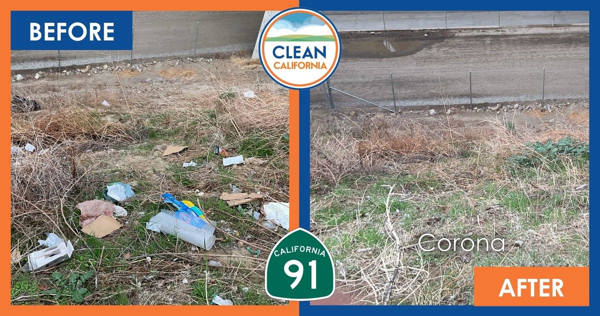 Caltrans8's tweet photo. Let's keep our roads safe and beautiful by securing trash so it doesn't become roadway litter. A tied-down tarp or enclosed container can prevent litter from flying off.  #CleanCA @CAgovernor @CA_Trans_Agency https://t.co/erd2AyU54l