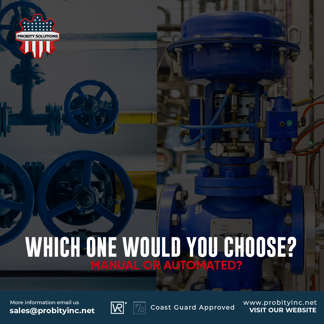 Probitysolinc's tweet image. Which One Would You Choose?  When it comes to flow control, do you prefer the tried-and-true manual approach or the efficiency of automation?  Tell us in the comments MANUAL or AUTOMATED?

#ProbitySolutionsInc #ManualVsAutomated #IndustrialValves #FlowControl #AutomationVsManual