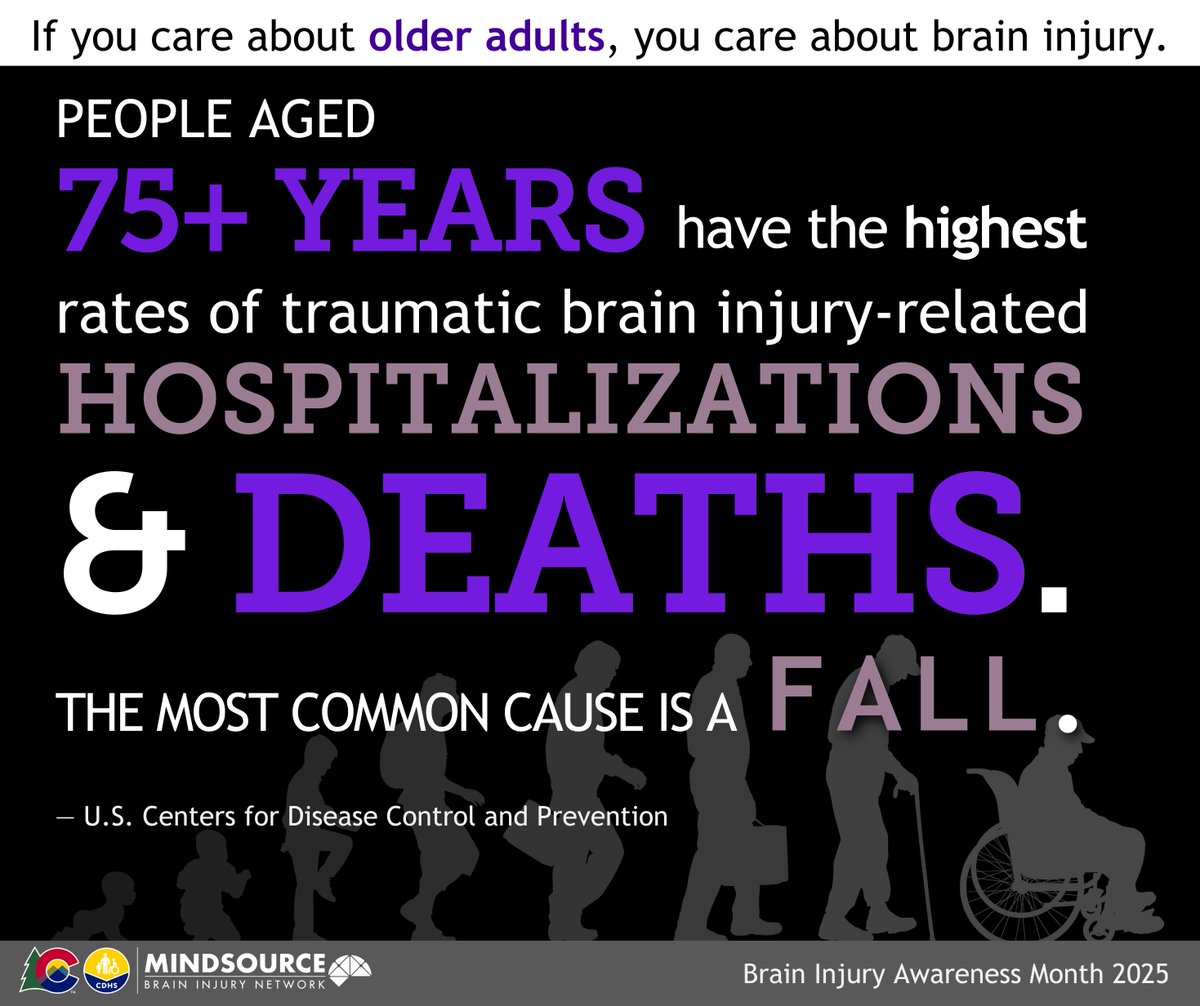 If you care about older adults, you care about brain injuries. #BrainInjuryAwarenessMonth2025

Contact your Area Agency on Aging to find a fall prevention program – bit.ly/co-aaa
Receive balance training + education program on your smart device – nymblscience.com