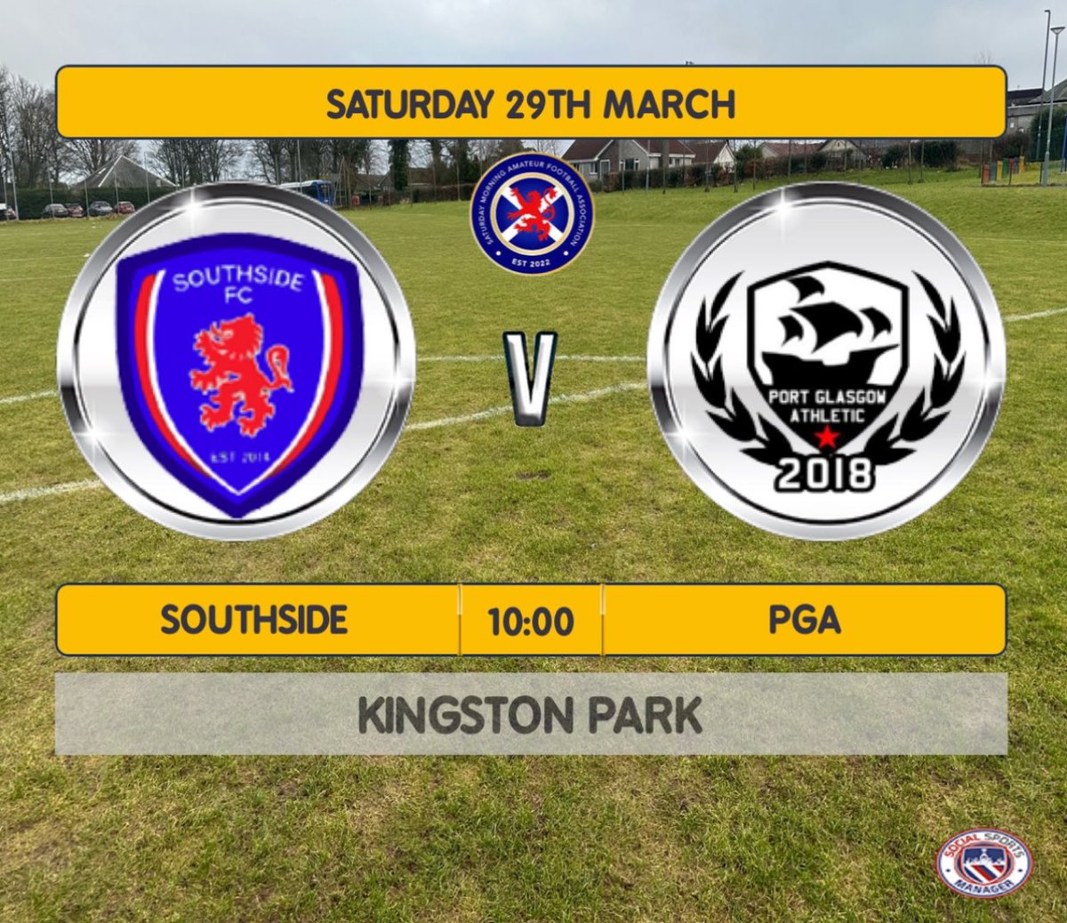 Southside FC Morning (@southsidefc3) on Twitter photo Saturday sees us up against <a href="/PortAthletic/">Port Glasgow Athletic</a> again for the 2nd time in 3 weeks, for match 14 of our league season. Saturday will be another tough game & one we are looking forward to.
<a href="/OfficialSMAFA/">SMAFA</a>
<a href="/scottish_aff/">AmateurFixturesResultsSCO</a>
<a href="/ftsc0res/">fulltimesc0res</a> Saturday sees us up against <a href="/PortAthletic/">Port Glasgow Athletic</a> again for the 2nd time in 3 weeks, for match 14 of our league season. Saturday will be another tough game & one we are looking forward to.
<a href="/OfficialSMAFA/">SMAFA</a>
<a href="/scottish_aff/">AmateurFixturesResultsSCO</a>
<a href="/ftsc0res/">fulltimesc0res</a>