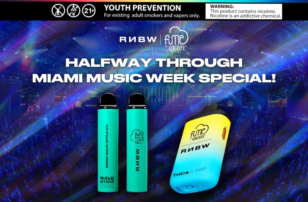 MMW is HALFWAY OVER! Don’t miss FREE SHIPPING on $50+ orders. Use code MMW50 now! 🚨🔥

⚠️ 21+
🔗 Head to our site: rnbw.fume.com

Check your state laws to ensure availability in your area.