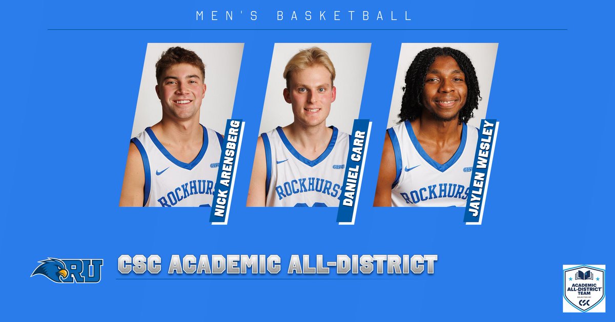 Men's Basketball placed three players on the CSC Academic All-District Team: Nick Arensberg, Daniel Carr and Jaylen Wesley.