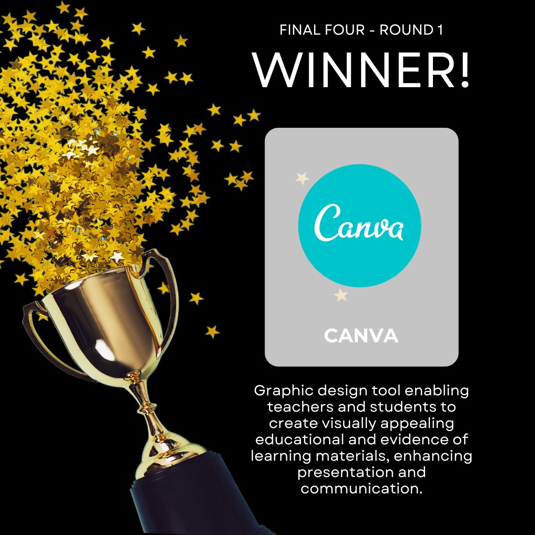 Mesquite ISD Instructional Technology (@misditech) on Twitter photo ๐๐ The results are in for the first round of the Final Four in #EdTechMadness and that was a CLOSE one! ๐๐
<a href="/Canva/">Canva</a> emerges victorious, securing its spot in the championship round! ๐ฅณ
STAY TUNED, we find out who Canva will battle in the championship tomorrow! ๐๐ฅ #MISDiTech ๐๐ The results are in for the first round of the Final Four in #EdTechMadness and that was a CLOSE one! ๐๐
<a href="/Canva/">Canva</a> emerges victorious, securing its spot in the championship round! ๐ฅณ
STAY TUNED, we find out who Canva will battle in the championship tomorrow! ๐๐ฅ #MISDiTech