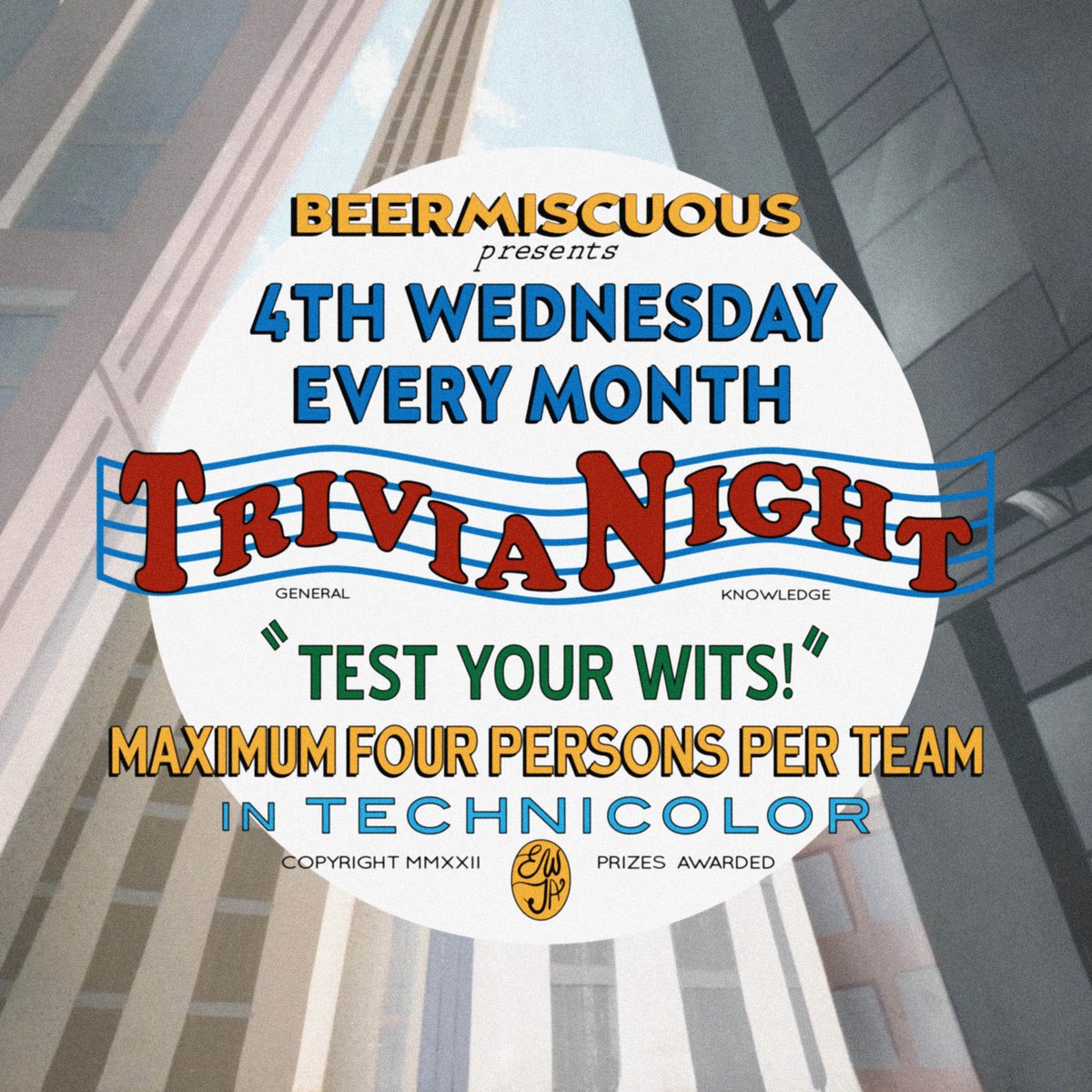 Trivia tonight! 7pm! Don't miss it! Prize to the winner!