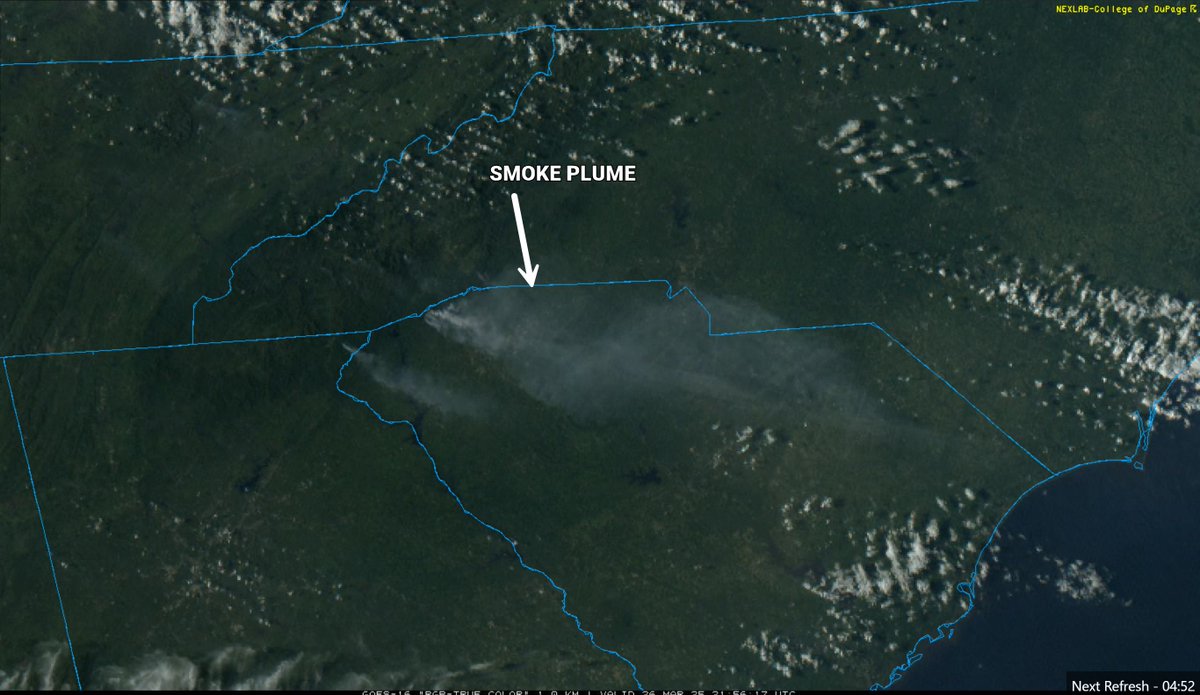 wxbrad's tweet image. Evening satellite imagery shows just how large the smoke plume for the Table Rock Compex fire has grown. #scwx #ncwx #TableRockFire #BlackCoveFire