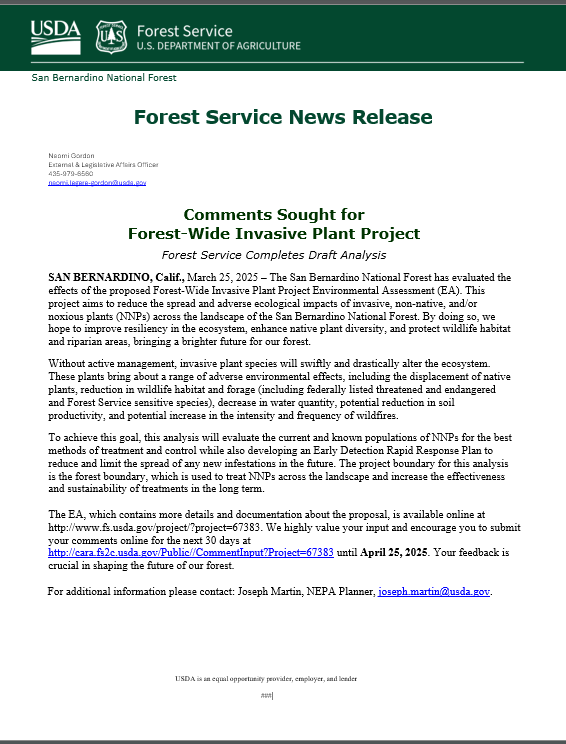 San Bernardino National Forest tweet media
