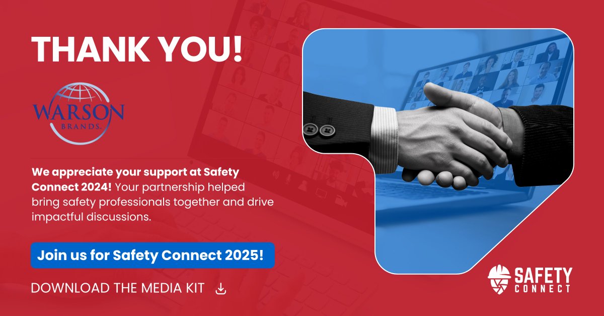 Thank you, Warson Brands, for supporting Safety Connect 2024! Your partnership helped bring safety professionals together to drive industry advancements.

Join us for Safety Connect 2025!

📥 Download the media kit: bit.ly/3EjzAWX