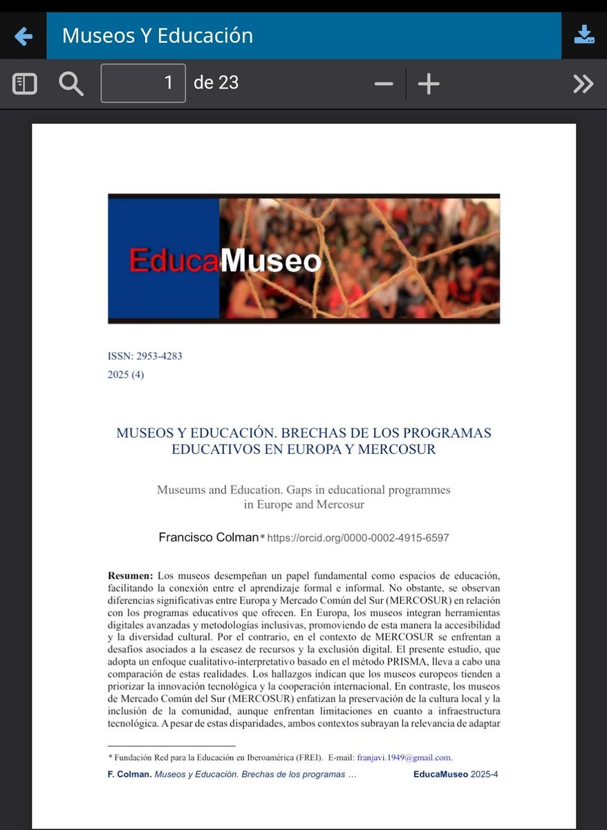Comparto mi primera publicación del 2025 en la Revista EducaMuseo-Argentina 
revistas.unc.edu.ar/index.php/Educ…