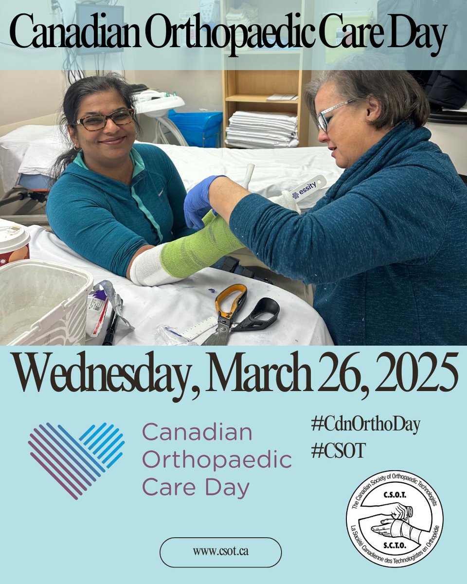 _CSOT's tweet photo. Join #CSOT in celebrating Canadian Orthopaedic Care Day 2025: "Bridging Generations in Orthopaedic Care"! For more information please visit https://t.co/j5iCpw03kl https://t.co/ppPSOKgjah