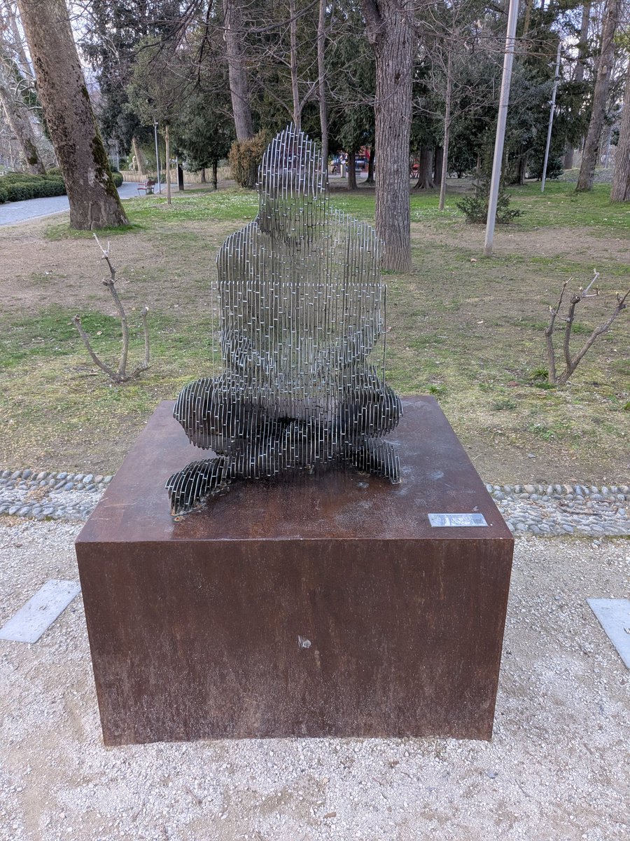 Hanging with the Satoshi statue in Lugano! 🧡