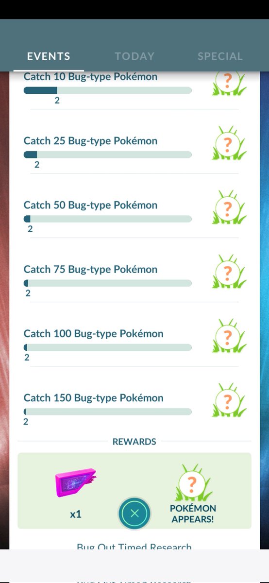 JeffRat66's tweet photo. @PokemonGoApp @NianticHelp @scopely who wants to catch 150 bug pokemon for this little of a reward ?  Why can't we get something worth our time for once ? https://t.co/5IbSI7fGPr
