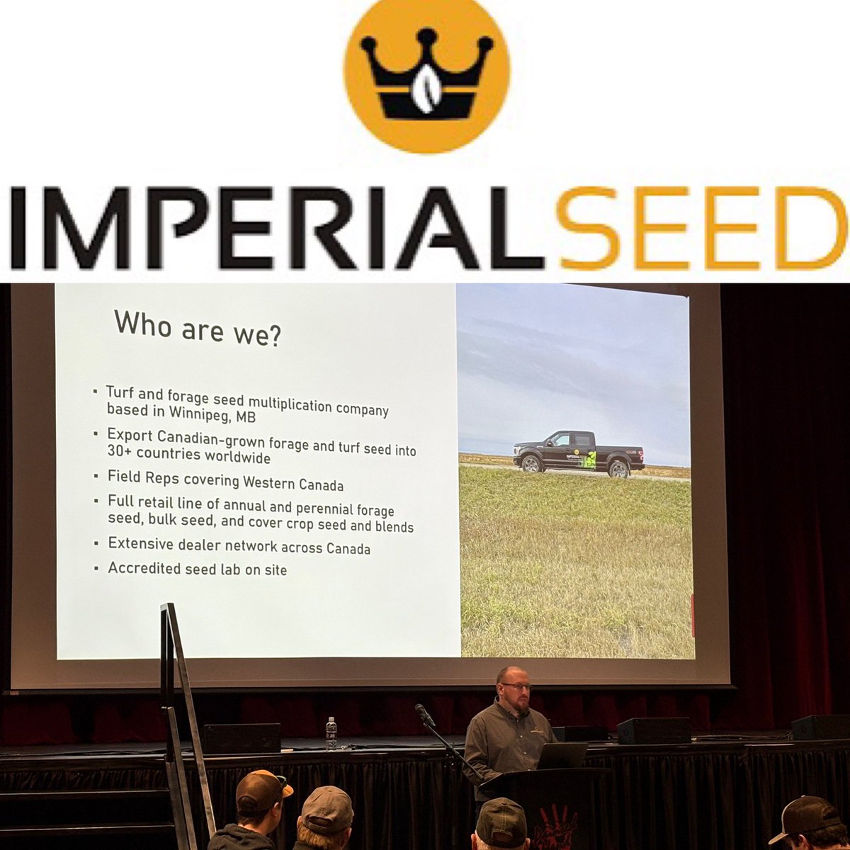 In the #2 spot on the batting order today is Alex with <a href="/ImperialSeed/">Imperial Seed</a> educating the Parkland crowd on Perennial Rye Grass,  Fescues, Clovers and custom hay and pasture blends.