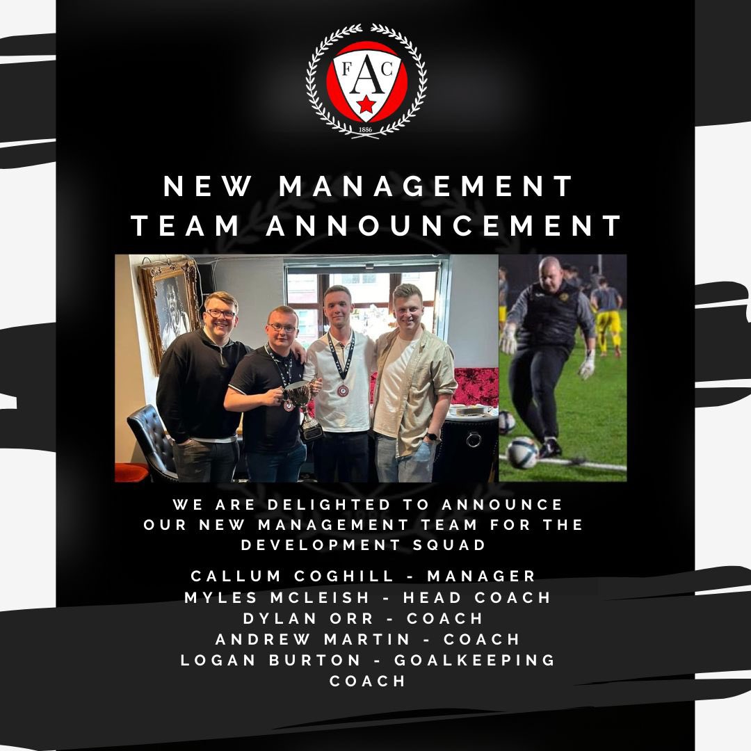 Ashfield fc development team (@ashfield20sdev) on Twitter photo The new era starts today . We are delighted to announce that <a href="/callum_coghill/">Callum Coghill</a> and his coaching staff have agreed to come in and take over as the new u20s management team .
Welcome to Ashfield 🏁 The new era starts today . We are delighted to announce that <a href="/callum_coghill/">Callum Coghill</a> and his coaching staff have agreed to come in and take over as the new u20s management team .
Welcome to Ashfield 🏁