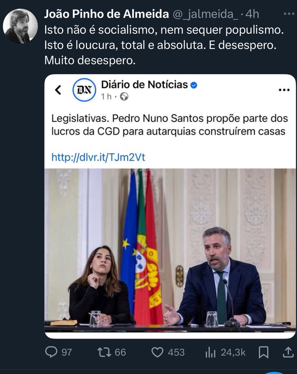 Esta proposta louca e populista de salvaguardar que os dividendos da CGD servem para garantir uma política de investimento habitacional perene e estável que responda às necessidades das famílias! 

Já sabemos que para o CDS a política de habitação é só para alguns!