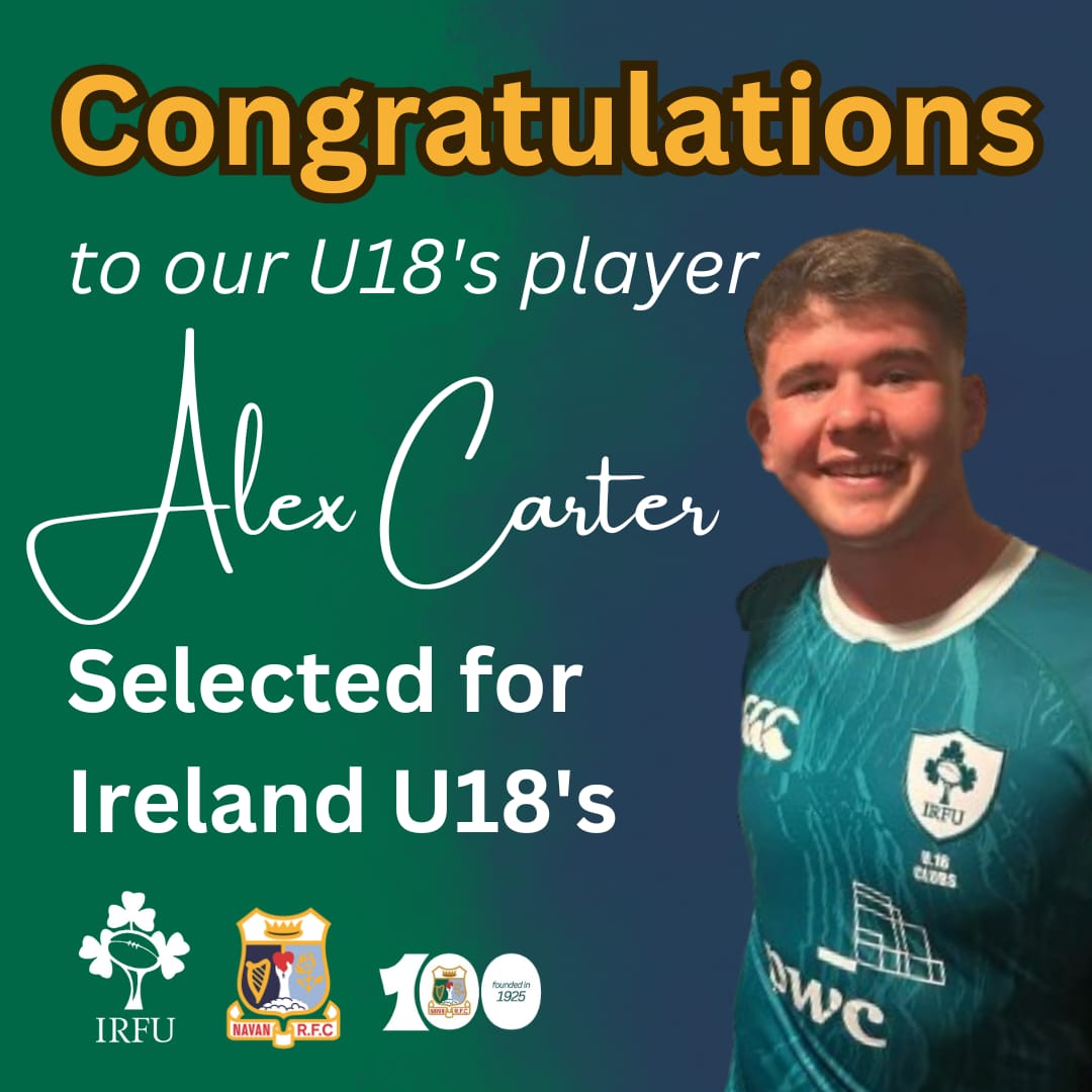 Navanrfc (@navanrfc) on Twitter photo A huge congratulations to our U18 Men's Player, Alex Carter, who has been named on the <a href="/IrishRugby/">Irish Rugby</a> U18 Team 🇮🇪☘️
Full details here 🔽 irishrugby.ie/2025/03/26/ire…
#NavanRFC100 #FromTheGroundUp A huge congratulations to our U18 Men's Player, Alex Carter, who has been named on the <a href="/IrishRugby/">Irish Rugby</a> U18 Team 🇮🇪☘️
Full details here 🔽 irishrugby.ie/2025/03/26/ire…
#NavanRFC100 #FromTheGroundUp