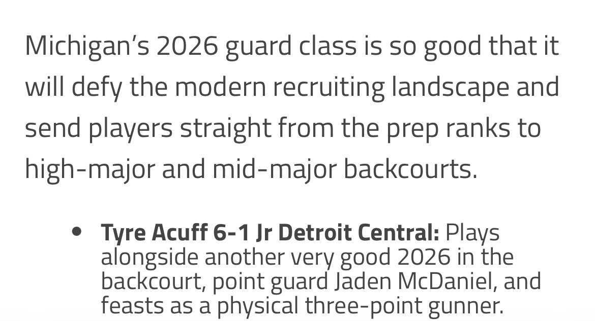 Tuxedotough (@tuxedotough) on Twitter photo Recognized is one of the best back courts in the state of MI. Jaden McDonald & Tyre Acuff will be must see TV this winter. Thank you <a href="/BankHoops/">Bank Hoops - Stephen Bell</a> Recognized is one of the best back courts in the state of MI. Jaden McDonald & Tyre Acuff will be must see TV this winter. Thank you <a href="/BankHoops/">Bank Hoops - Stephen Bell</a>