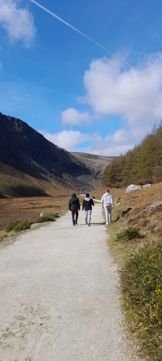 Our French exchange friends are here! After an unforgettable visit to France, it's our turn to host. Today’s highlight: a scenic and informative trip to Glendalough—nature, history, and great company! #FrenchExchange #Glendalough #CulturalExchange