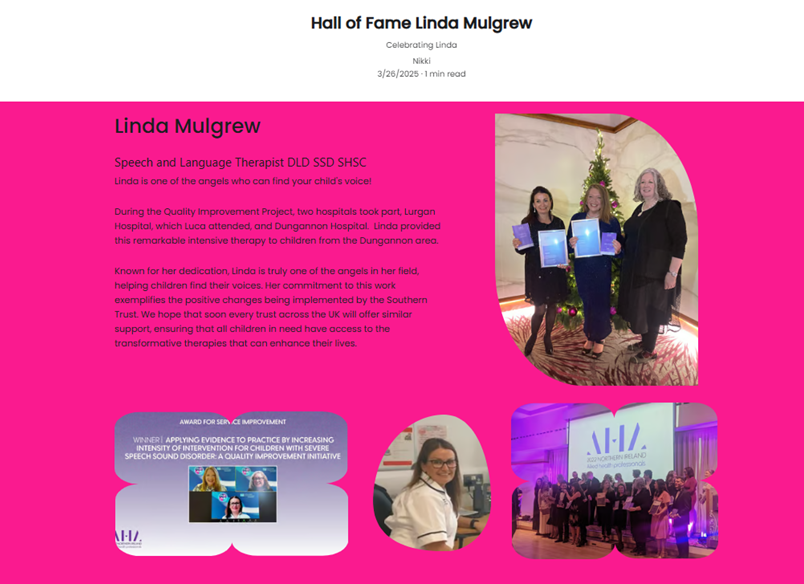 Luca's Voice (@lucasvoicessd) on Twitter photo Hall of Fame: Linda Mulgrew <a href="/lindamulgrewslt/">Linda Mulgrew</a> <a href="/RCSLTNI/">RCSLT Northern Ireland</a> <a href="/SouthernHSCT/">Southern Trust</a>
lucasvoice.org.uk/hall-of-fame-l… Hall of Fame: Linda Mulgrew <a href="/lindamulgrewslt/">Linda Mulgrew</a> <a href="/RCSLTNI/">RCSLT Northern Ireland</a> <a href="/SouthernHSCT/">Southern Trust</a>
lucasvoice.org.uk/hall-of-fame-l…