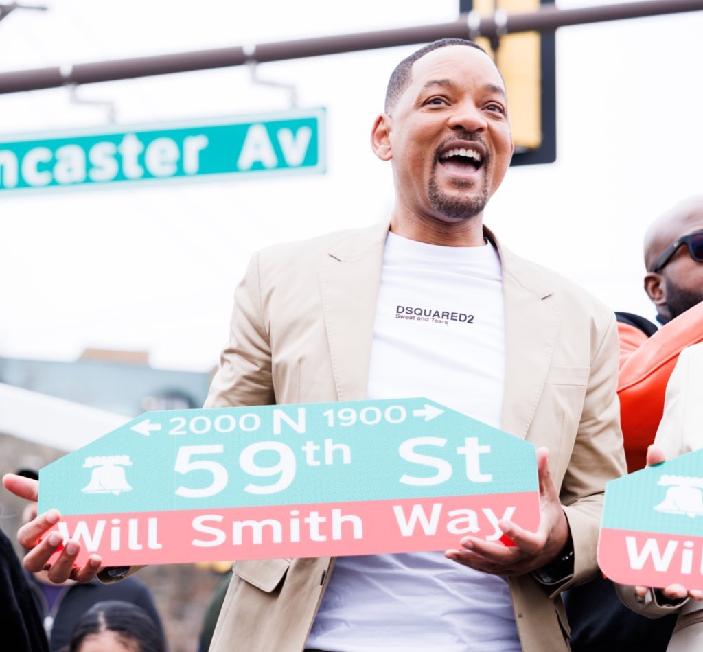 City of Philadelphia (@philadelphiagov) on Twitter photo From West Philadelphia, born and raised!
Our City was proud to honor <a href="/WillSmith2real/">Will Smith</a>, a true Philly icon with the unveiling of “Will Smith Way” at 2000 N. 59th Street today. From West Philadelphia, born and raised!
Our City was proud to honor <a href="/WillSmith2real/">Will Smith</a>, a true Philly icon with the unveiling of “Will Smith Way” at 2000 N. 59th Street today.