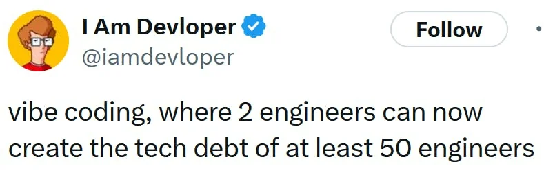 PR0GRAMMERHUM0R's tweet image. techDebt25X redd.it/1jkd1gr