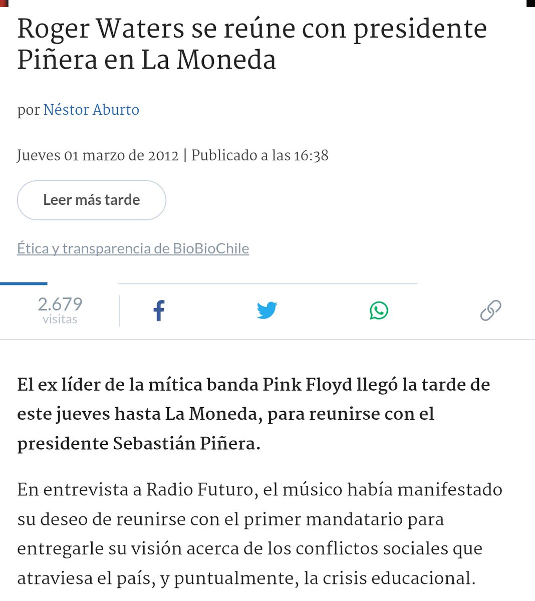 YrocTheHunter's tweet photo. @JuanVallejosC La reunión con Placebo fue a propósito de un concierto que ellos dieron en beneficio de los damnificados del terremoto de 2010. La reunión de Waters con Piñera fue a propósito de la "revolución pingüina". Cuéntanos a todos cual fue el motivo del carrete de Boric con TOOL. https://t.co/zvbqVRNxHF