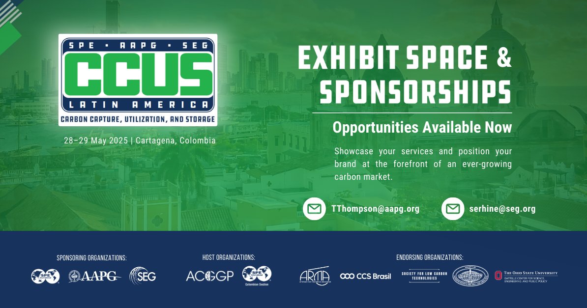 Showcase your brand the premier event for carbon management in the Latin America and Caribbean Region!

See you at CCUS Latam in Cartagena May 28-29.
 
Lock in your sponsorships and exhibit space today.  ccusevent.org/latinamerica/2…

#CCUSLatam25