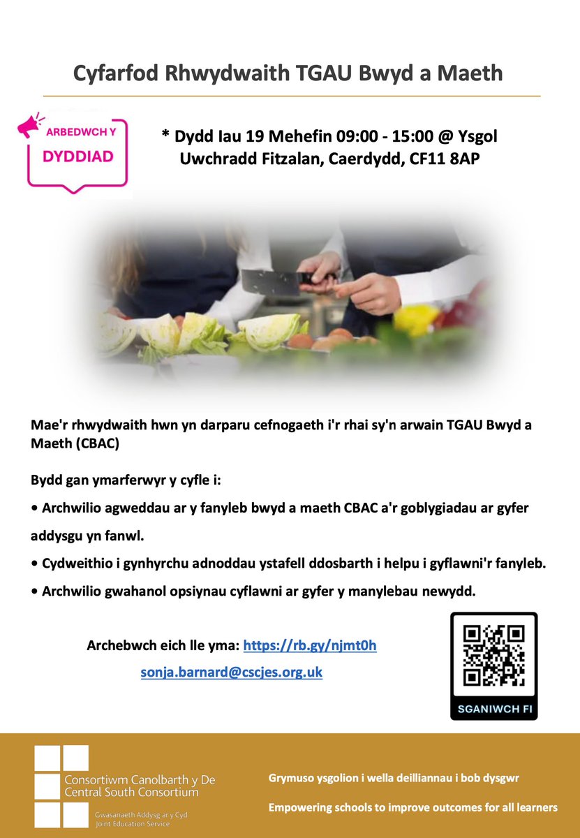 Archebwch eich lle yma: rb.gy/njmt0h 
<a href="/CSCJES/">Central South Consortium</a>